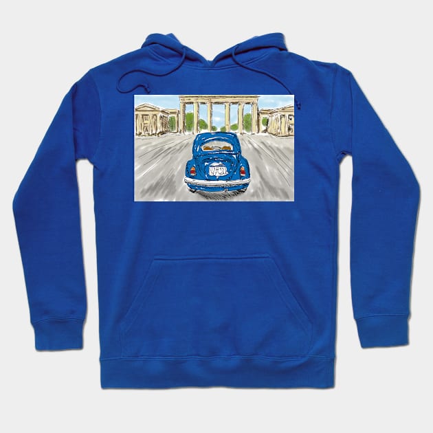 Classic car blue Hoodie by NYWA-ART-PROJECT